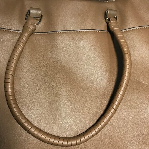 Bently Leather Mia & Luca Messenger Bag Purse Tan Shoulder Strap 18 X 11" Large - Picture 4 of 16